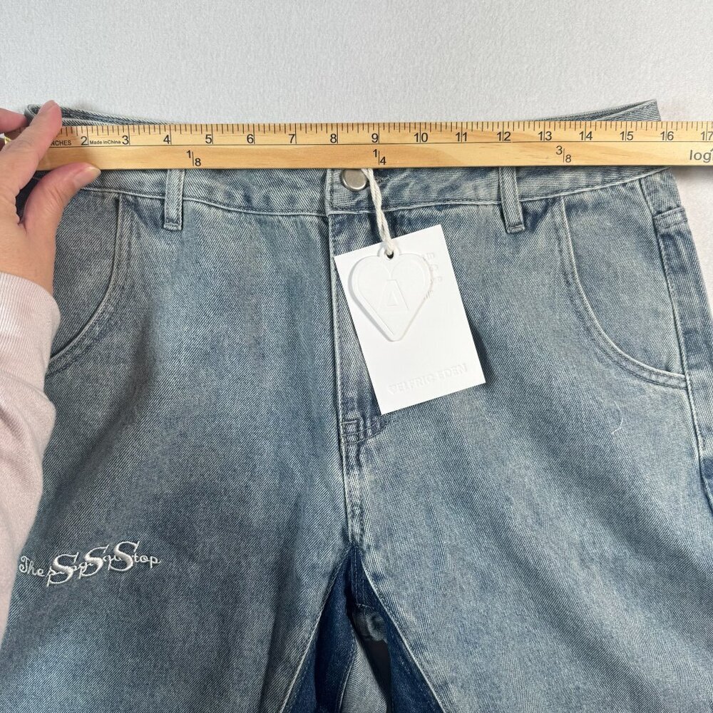 Aelfric Eden Jeans Womens 34 Blue Wide Leg Mid Rise Medium Wash - Picture 6 of 13